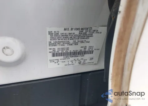 2013 Lincoln Mks from USA, damaged, VIN 1LNHL9DK4DG617520